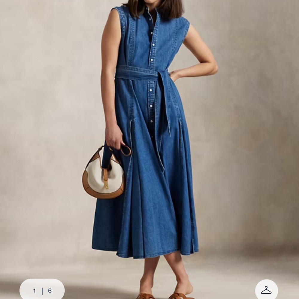 Ralph Lauren Blue Denim Midi Dress